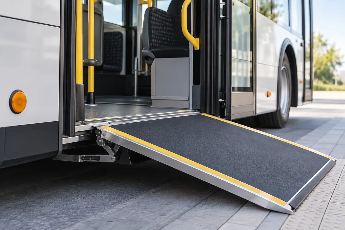 Détail de matériel de transport accessible, illustration générique.